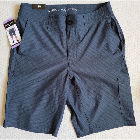 NWT O'Neill Men's Crossover 11" Hybrid Stretch Zip Pocket Cargo Shorts Blue 30 - Picture 1 of 13